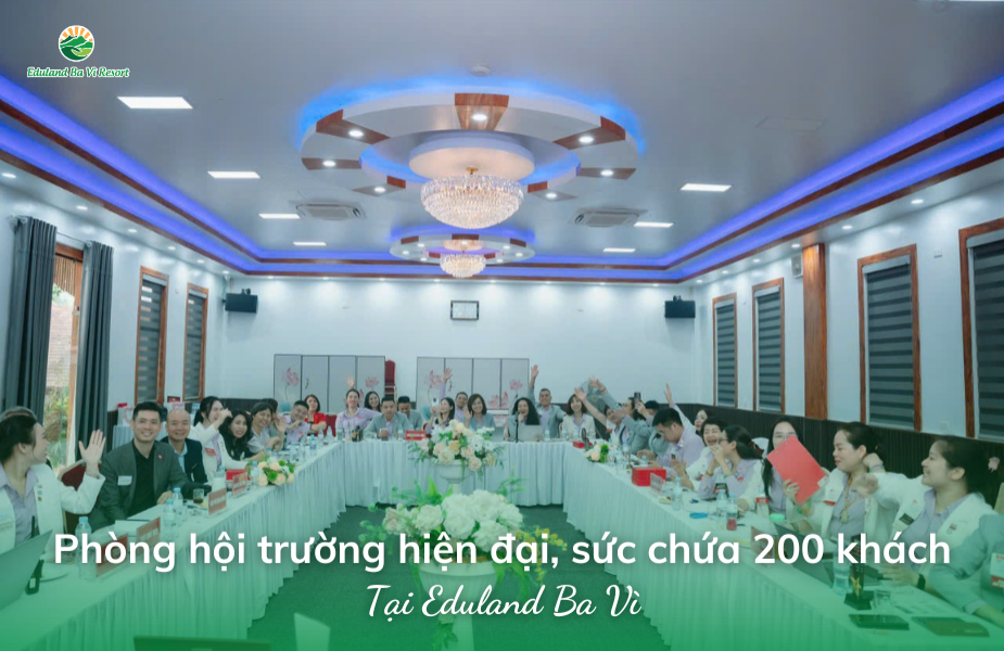 Review phòng hội trường hiện đại, sức chứa 200 khách tại Eduland Ba Vì